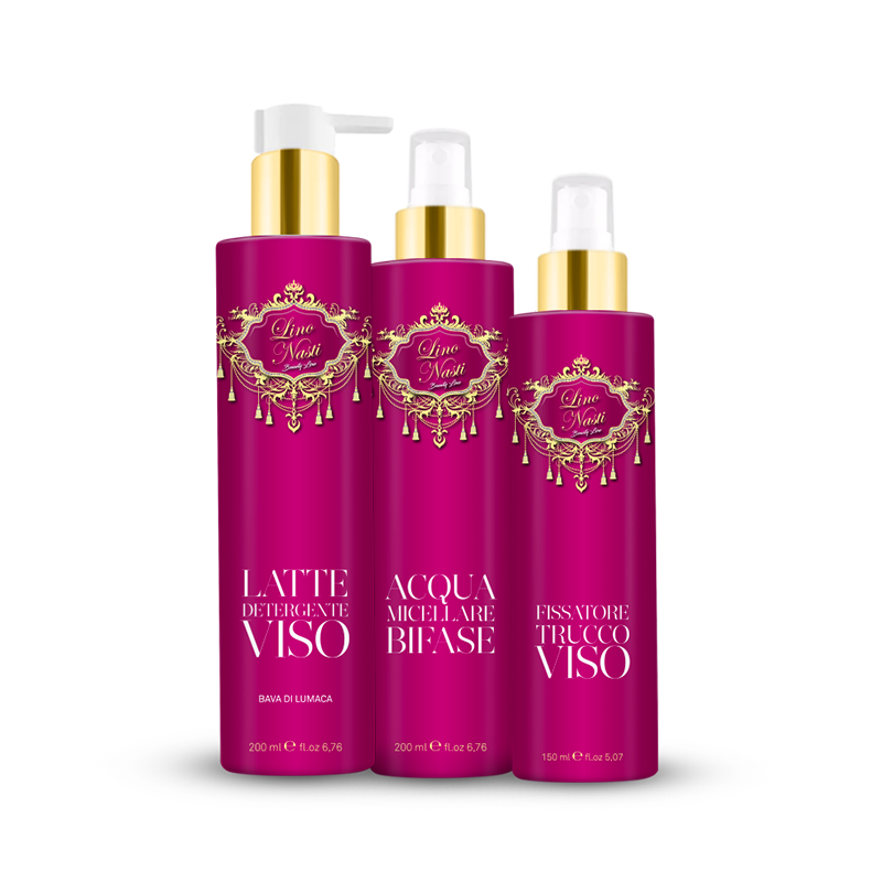 Kit Acqua Micellare Latte Detergente Fissante Trucco